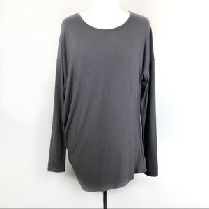 Athleta Gray Asymmetrical Long Sleeved Top S